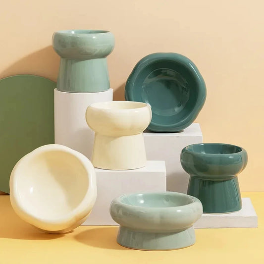 Ceramic Elevated Pet Bowl - Classic