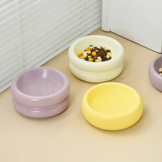 Ceramic Elevated Pet Bowl - Classic (Pastel)